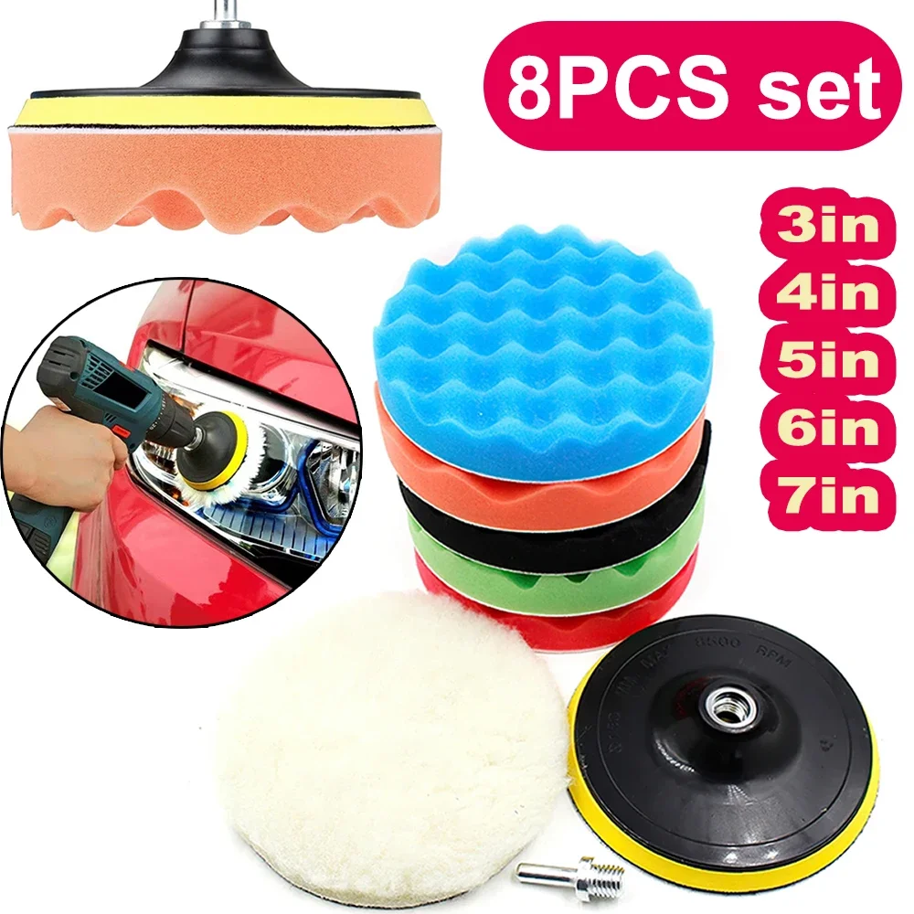 8Pcs Car Polishing Pads Kit 3/ - Polish Pad Set Buffer review and price